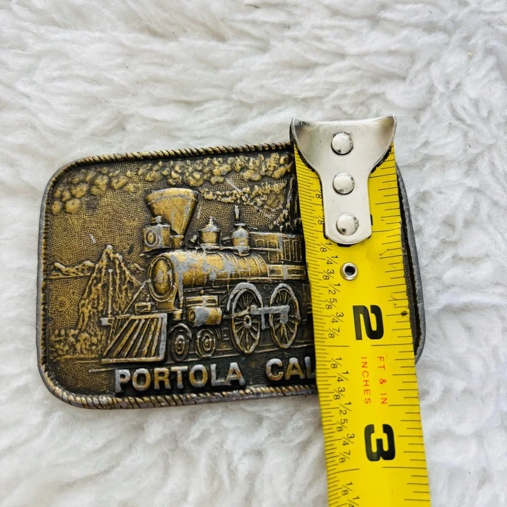 Portola California Vintage Train Belt Buckle